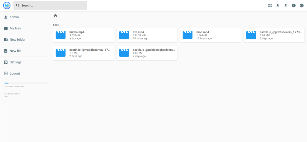 Interface of https://files.vexation.me