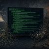 Why Does Software Rot If Nothing Wears Out? Why does software rot? intact green terminal, calendar sheets blowing apart on the left, rusted clockwork on the right, dependency vines crawling up from below