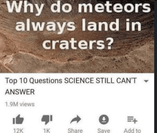 meteors craters